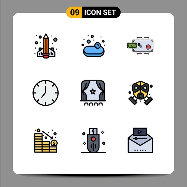 Creative Icons Modern Jelek Szimbólumok Közönség Médialejátszó Pénzügy Média Kifizetések — Stock Vector