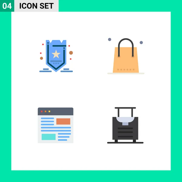 Conjunto Moderno Iconos Planos Símbolos Como Marketing Aplicación Etiqueta Evento — Vector de stock