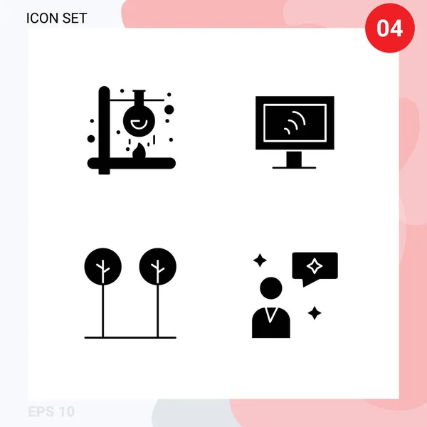 Ensemble Symboles Modernes Icônes Interface Utilisateur Signes Pour Chimique Feuilles — Image vectorielle
