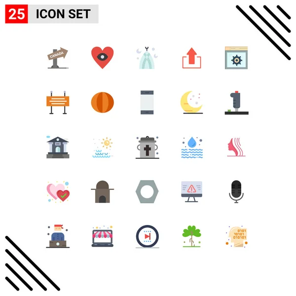 Universal Icon Symbols Group Modern Flat Colors Gear Web Month — Stockový vektor