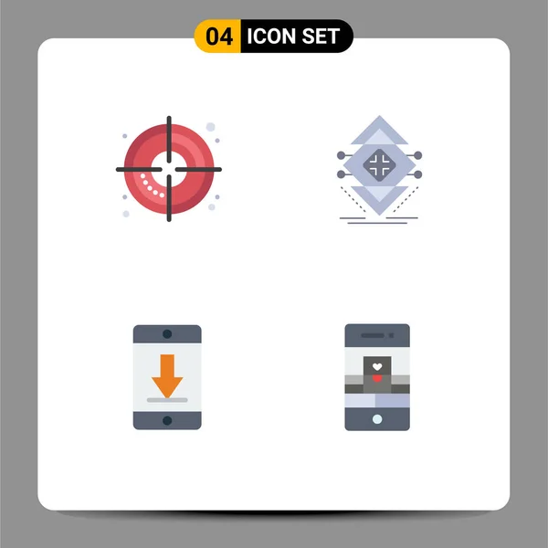 Flat Icon Pack Mit Universellen Symbolen Für Ziel Gerät Computer — Stockvektor