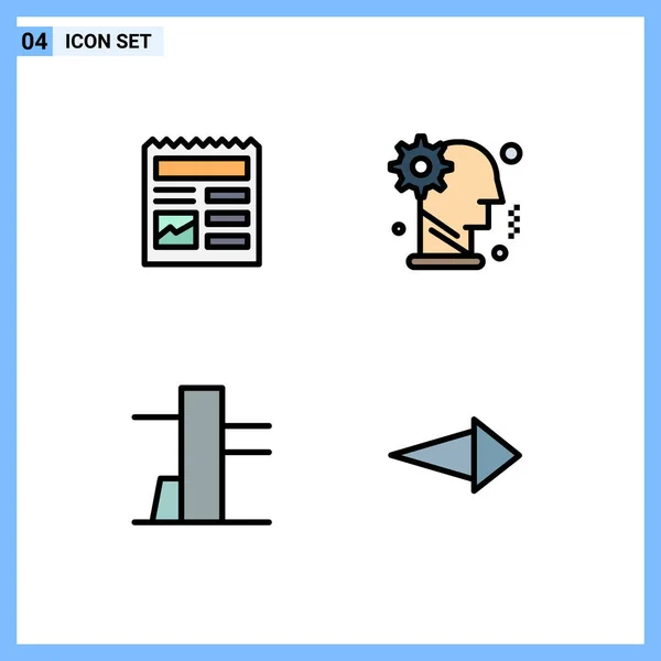 Ensemble Symboles Icônes Interface Utilisateur Modernes Signes Pour Document Outils — Image vectorielle