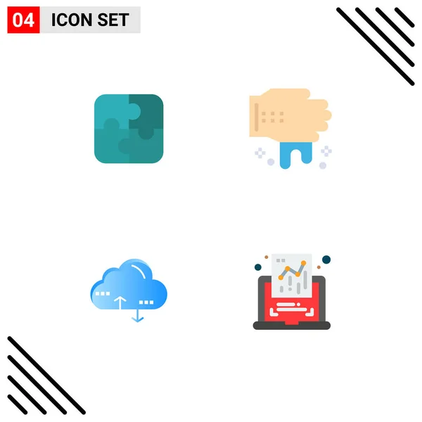 Thematic Vector Flat Icons Editable Sysymbols Puzzle Link Team Work — Vector de stock