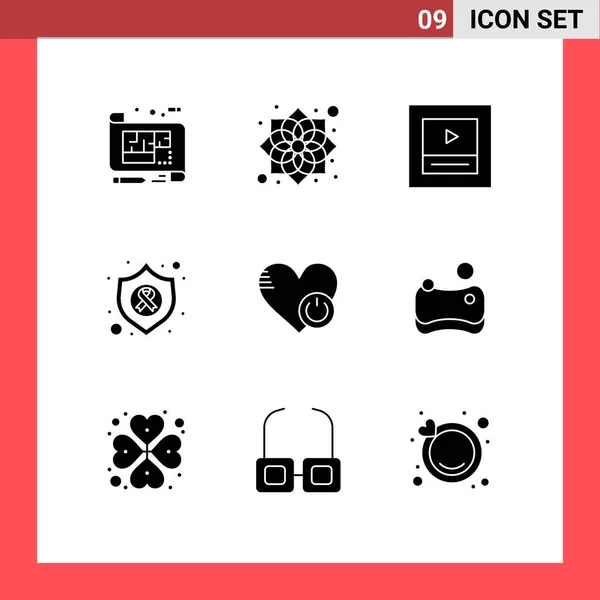 Universal Icon Symbols Group Modern Solid Glyphs Cancer New Year — Stock Vector