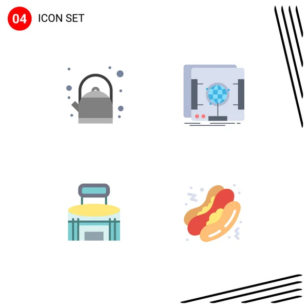 Vector Flat Icons 스캐너 경기장 Editable Vector Design Elements — 스톡 벡터