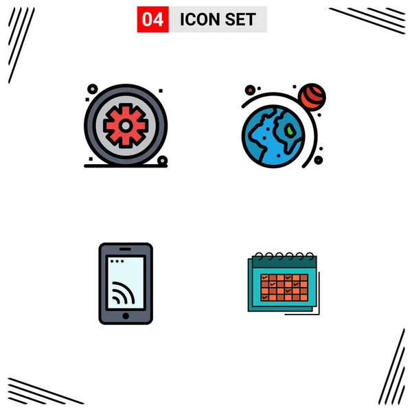 Stock Vector Icon Pack Líneas Señalización Símbolos Para Asterisco Celda — Vector de stock