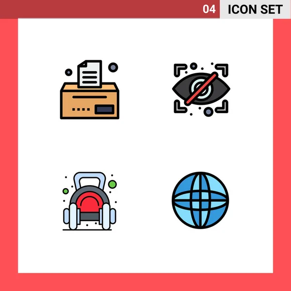 Creative Icons Modern Signs Symbols Bill Weight Block Security Gym — Stock Vector