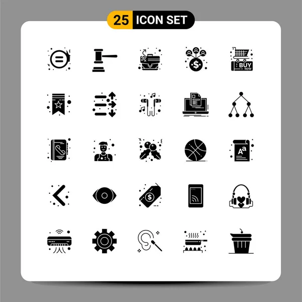 Conjunto Icones Modernos Símbolos Sinais Para Comércio Sexta Feira Preta — Vetor de Stock