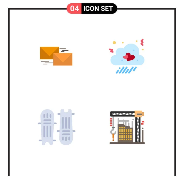 Thematic Vector Flat Icons Editable Sysymbols Mail Heart Business Cloud — Vector de stock