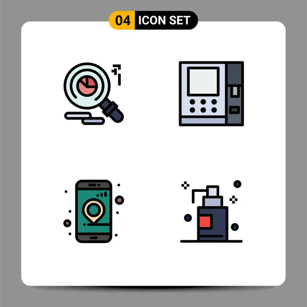 Creative Icons Modern Signs Sysymbols Research Navigation Atm App Bath — Vector de stock