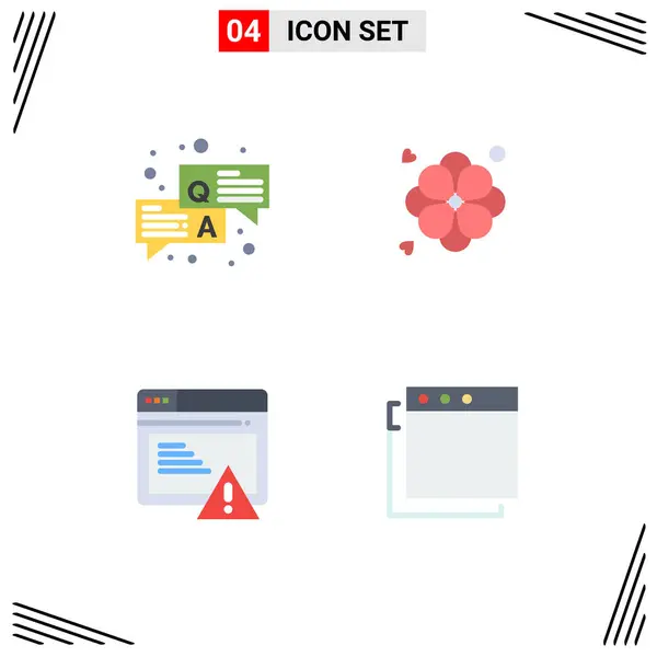 Editable Vector Line Pack Simple Flat Icons Answer Webpage Chat — Vector de stock