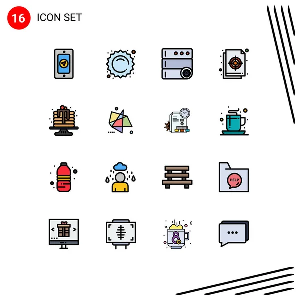 Vector Icon Pack Line Signs Symbols Cake Baking Options File — 스톡 벡터