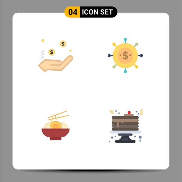 Universal Icon Symbols Group Modern Flat Icons Charity Food Hand — Stockový vektor