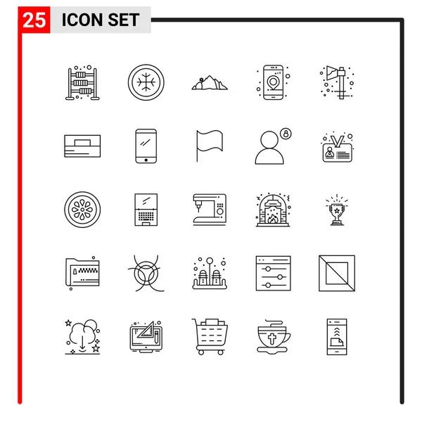 Creative Icons Modern Signs Symbols Celebration Navigation Landscape Location App — Stock Vector