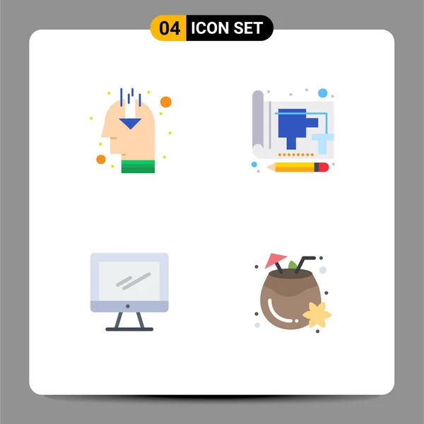 Universal Flat Icons Set Für Web Und Mobile Anwendungen Idee — Stockvektor