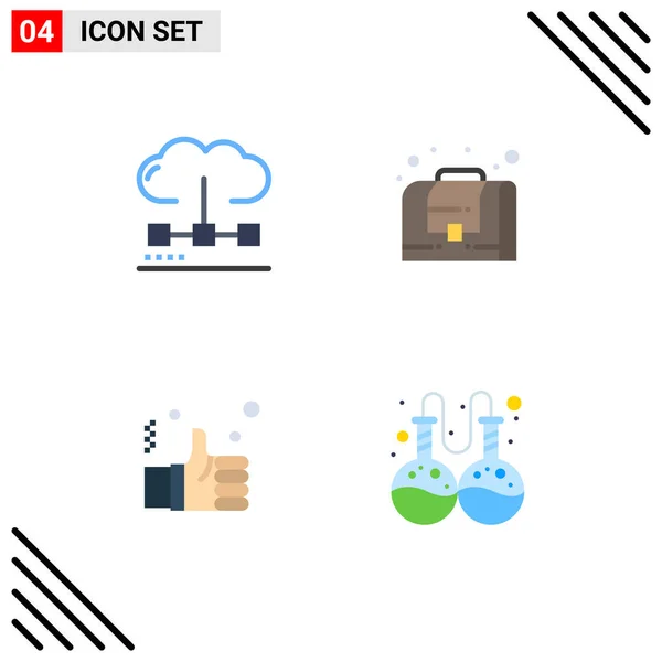Group Modern Flat Icons Σετ Για Cloud Finger Media Management — Διανυσματικό Αρχείο