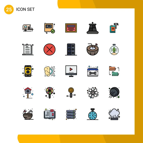 Universal Icon Symbols Group Modern Filled Line Flat Colors Gavel — 스톡 벡터