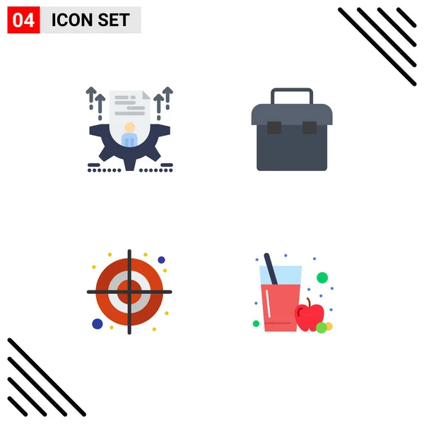 Editable Vector Line Pack Simple Flat Icons Resume Circular Setting — Stock Vector