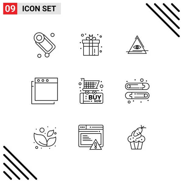 Set Modern Icons Sysymbols Signs Commerce Black Friday Play Mac — Vector de stock