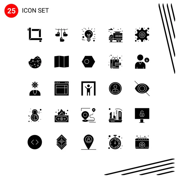 25个现代用户 可编辑矢量设计元素组成的通用图标符号组 — 图库矢量图片