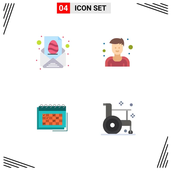 Modern Set Flat Icons Symbols Easter Business Message Man Event — Stock Vector