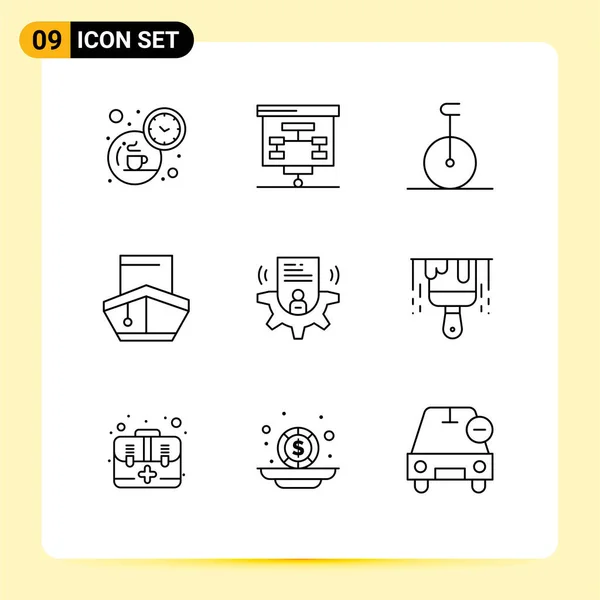 Universal Icon Symbols Group Modern Outlines User Vehicles Circus Transport — Vettoriale Stock