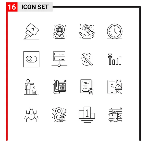 集切换 Web 时间可编辑向量设计元素为一体的16组现代外设 — 图库矢量图片