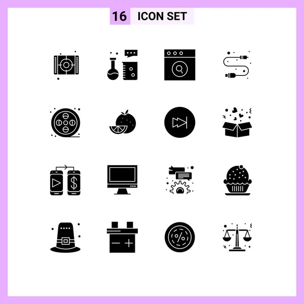 Set Modern Icons Sysymbols Signs Art Wire Science Lab Usb — Vector de stock