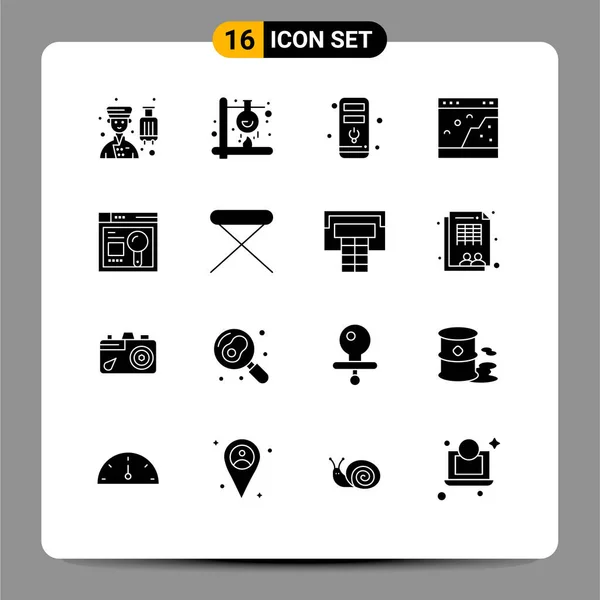 Universal Icon Symbols Group Modern Solid Glyphs Picture Page Laboratory — Stockový vektor