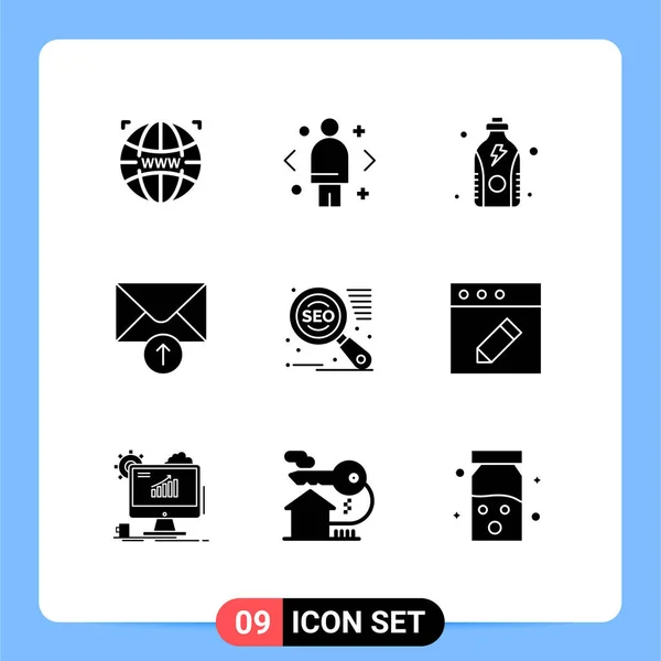 Stock Vector Icon Pack Лінійних Знаків Символів Сео Прийому Маркетингу — стоковий вектор