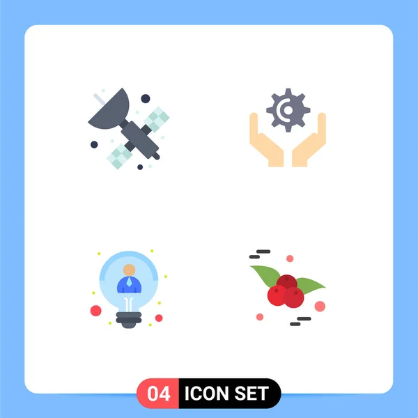 Flat Icon Pack Med Universella Symboler För Utrymme Anställd Vetenskap — Stock vektor