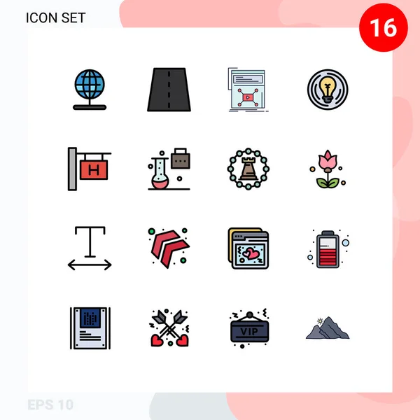 Creative Icons Modern Signs Sysymbols Creative Business Road Bulb Web — Vector de stock