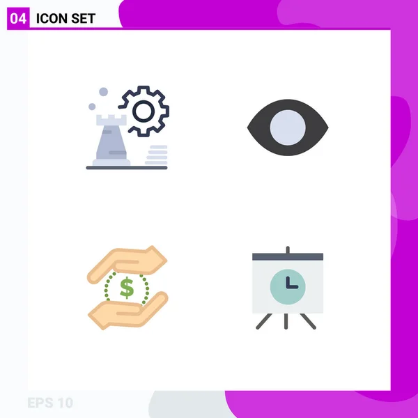 Creative Icons Modern Signs Sysymbols Strategy Currency Setting Face Hand — Vector de stock
