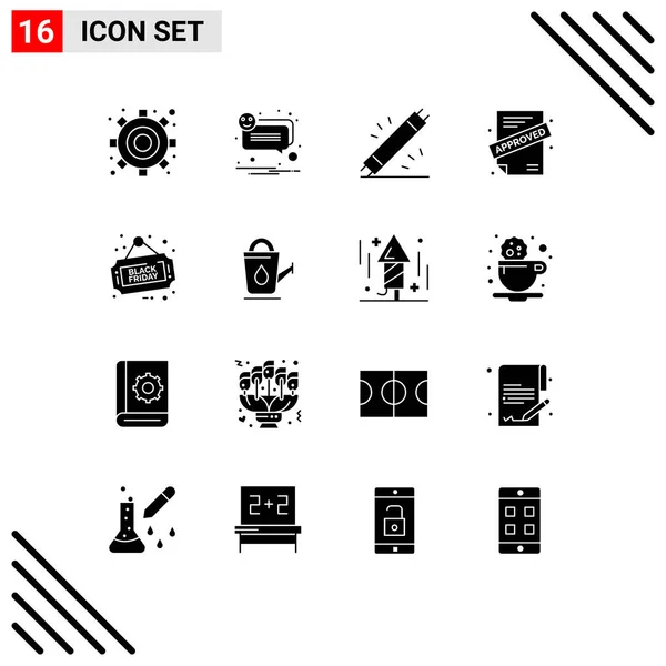 16クリエイティブアイコン現代の記号と販売 アプリケーションのシンボル編集可能なベクトルデザイン要素 — ストックベクタ