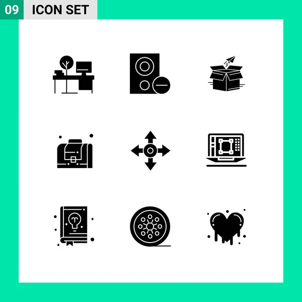 Universal Icon Symbols Group Modern Solid Glyphs Business Shipping Hardware — Διανυσματικό Αρχείο