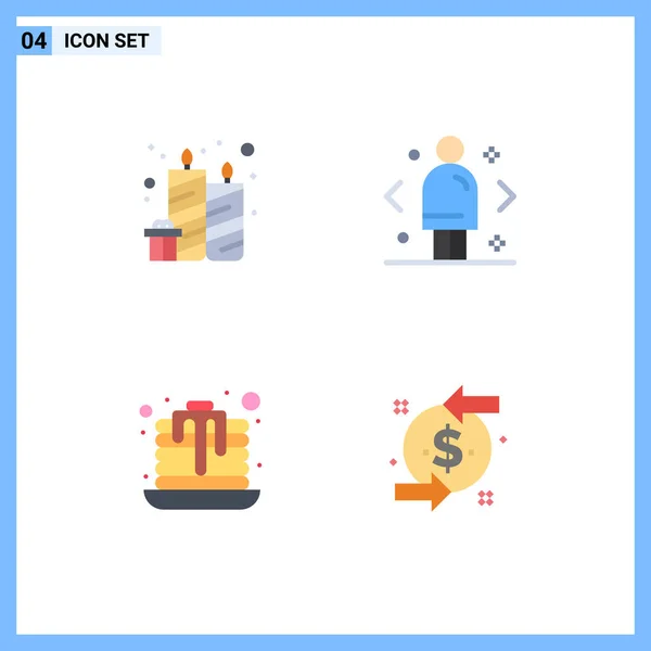 Pack Modern Flat Icons Signs Symbols Web Print Media Birthday — Stock Vector