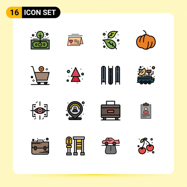 Creative Icons Modern Signs Symbols Commerce Pumpkin Wedding Food Nature — 스톡 벡터