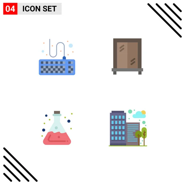 Groep Van Modern Flat Icons Set Voor Bevestiging Zuur Gereedschap — Stockvector