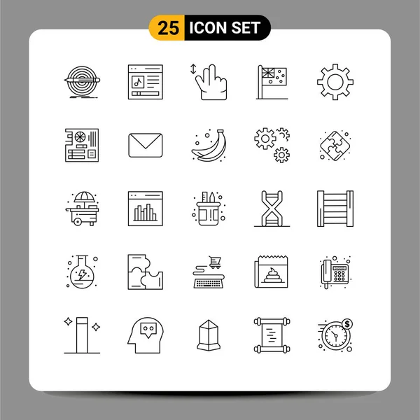 25行符号和符号组 用于设置 编辑向量设计元素 — 图库矢量图片