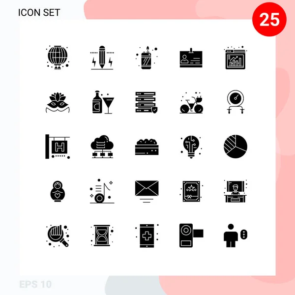 一组25个现代Ui图标符号 用于酒吧 Id编辑向量设计元素 — 图库矢量图片