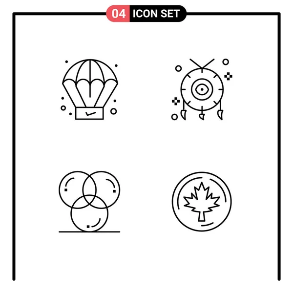 Symboles Icône Universelle Groupe Filledline Moderne Couleurs Plates Créatif Design — Image vectorielle