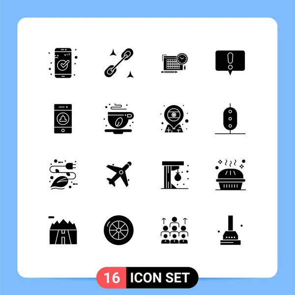 Set Commercial Solid Glyphs Pack Web Signaling File Notification Chat — Archivo Imágenes Vectoriales