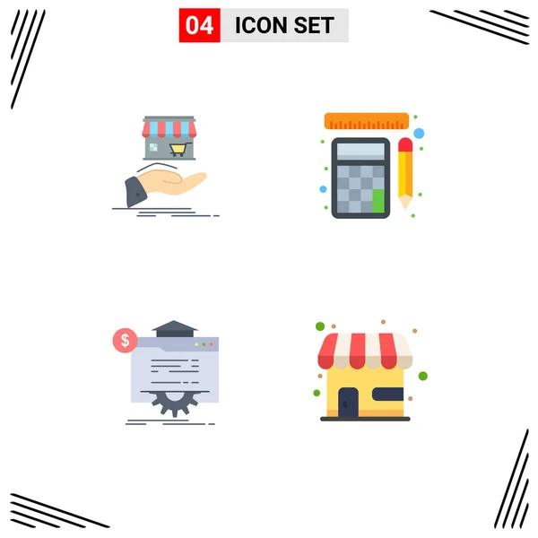 User Interface Flat Icon Pack Modern Signs Symbols Shop Seo — Stock Vector