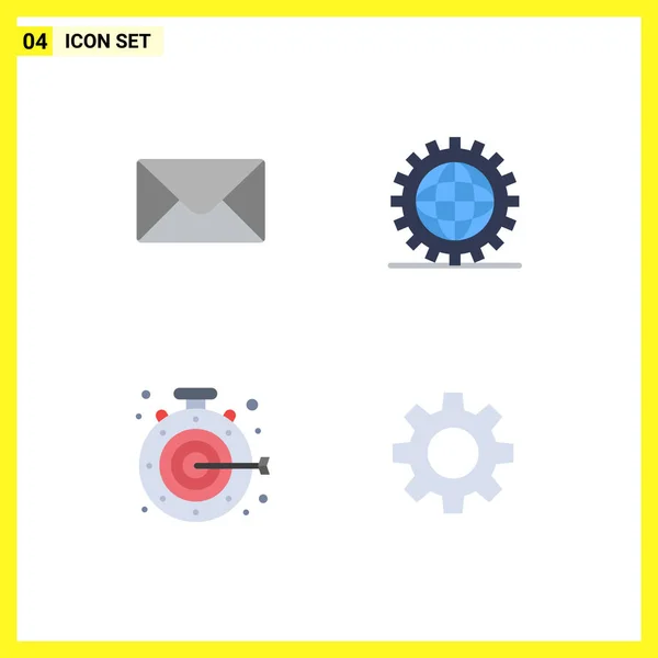 Stock Vector Icon Pack Mit Linienzeichen Und Symbolen Für Mail — Stockvektor