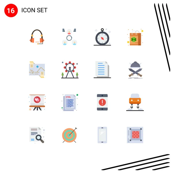 16行符号和符号的库存向量包 用于支持 联系人 创意向量设计元素的指南针编辑包 — 图库矢量图片