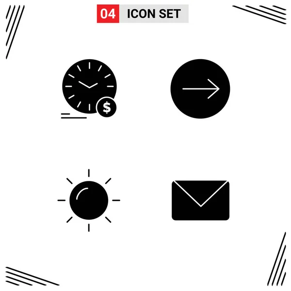 Set Modern Icons Sysymbols Signs Time Rise Wallclock Transfer Twitter — Vector de stock