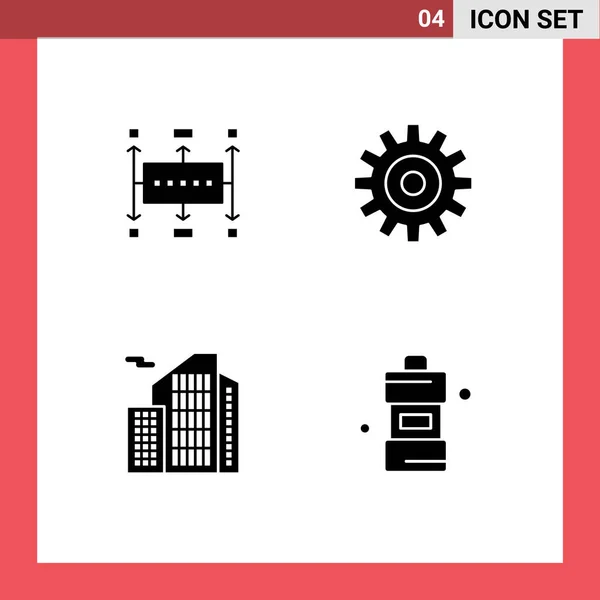 Solid Glyph Pack Universal Symbols Workflow Building Modern Setting Real — Stock Vector