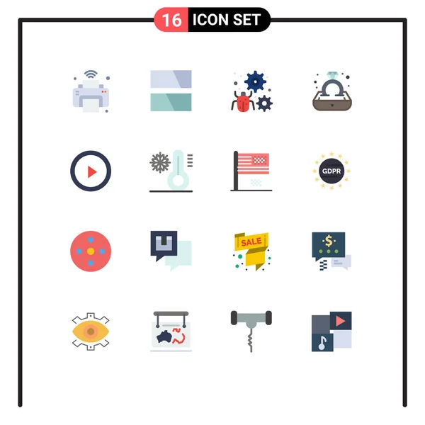 Conjunto Icones Modernos Símbolos Sinais Para Presente Jóias Layout Diamante — Vetor de Stock