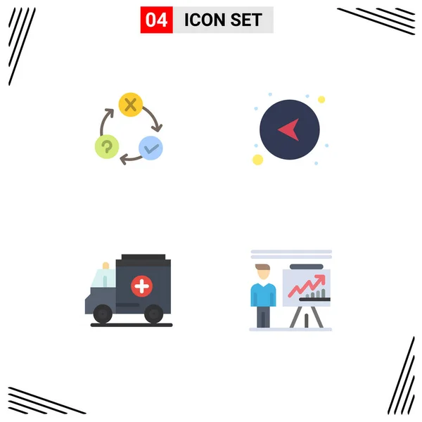 Flat Icon Concepto Para Sitios Web Móviles Aplicaciones Diariamente Ambulancia — Vector de stock
