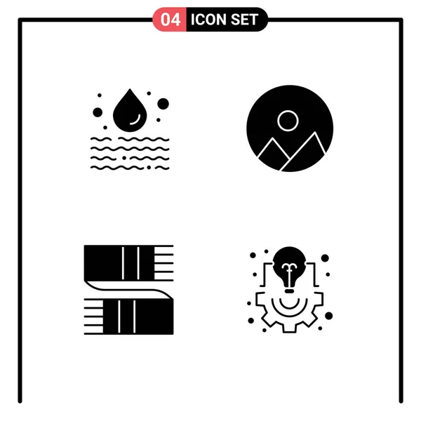 Universal Icon Symbols Group Modern Solid Glyphs Water Fashion Waste — 스톡 벡터